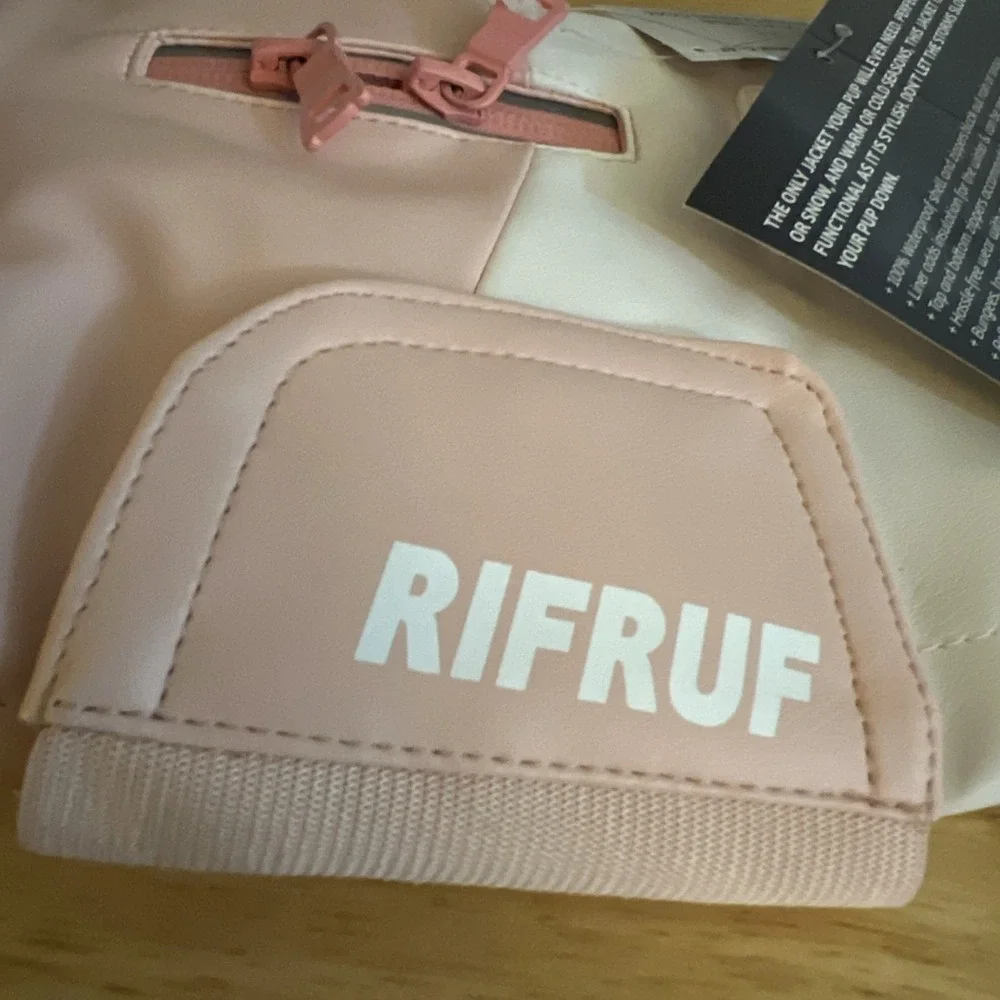 RIFRUF Pink/White‎ Stormhunter Dog Raincoat, Sakura, 8 (XS)